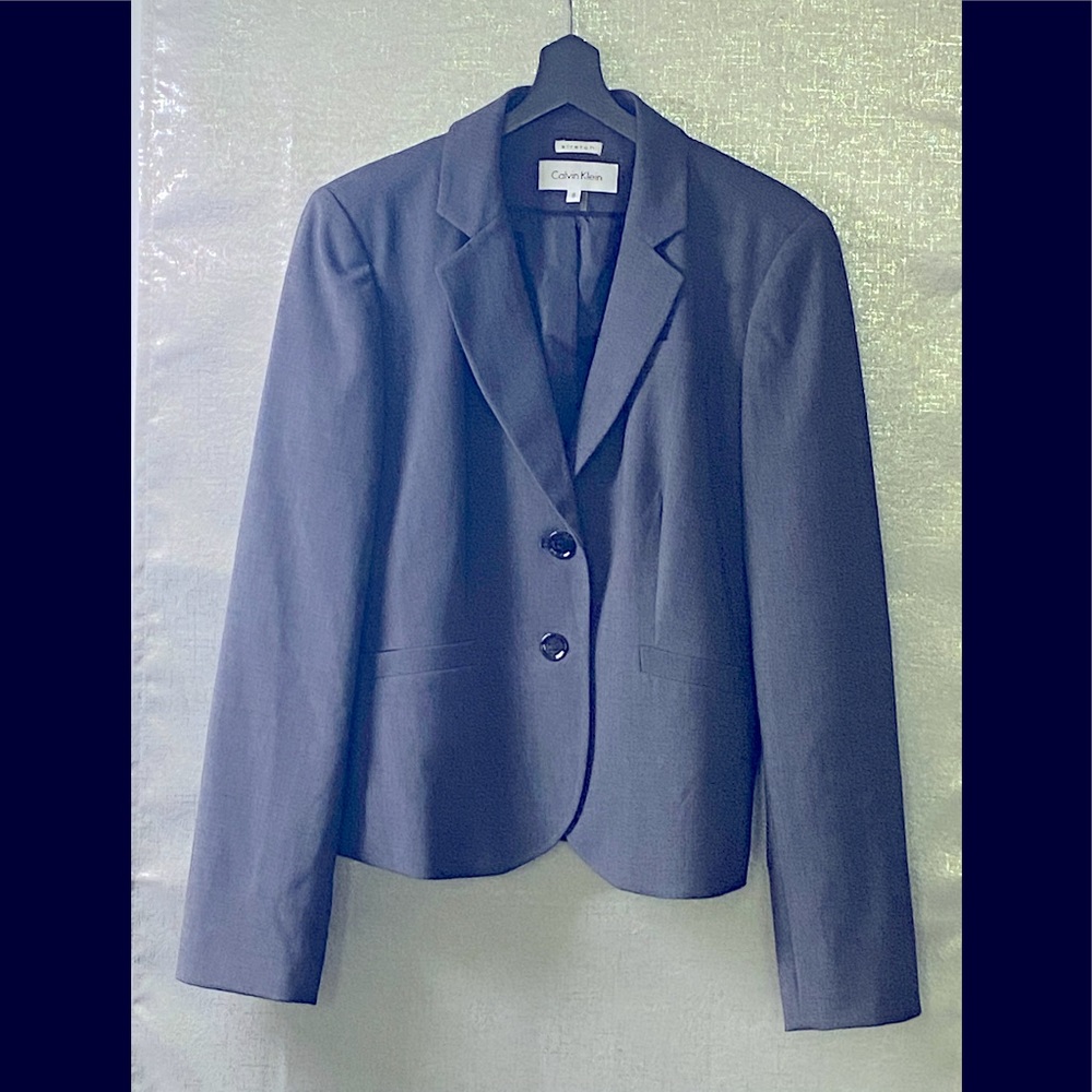 Calvin Klein Stretch Size 8 Heather Grey Blazer